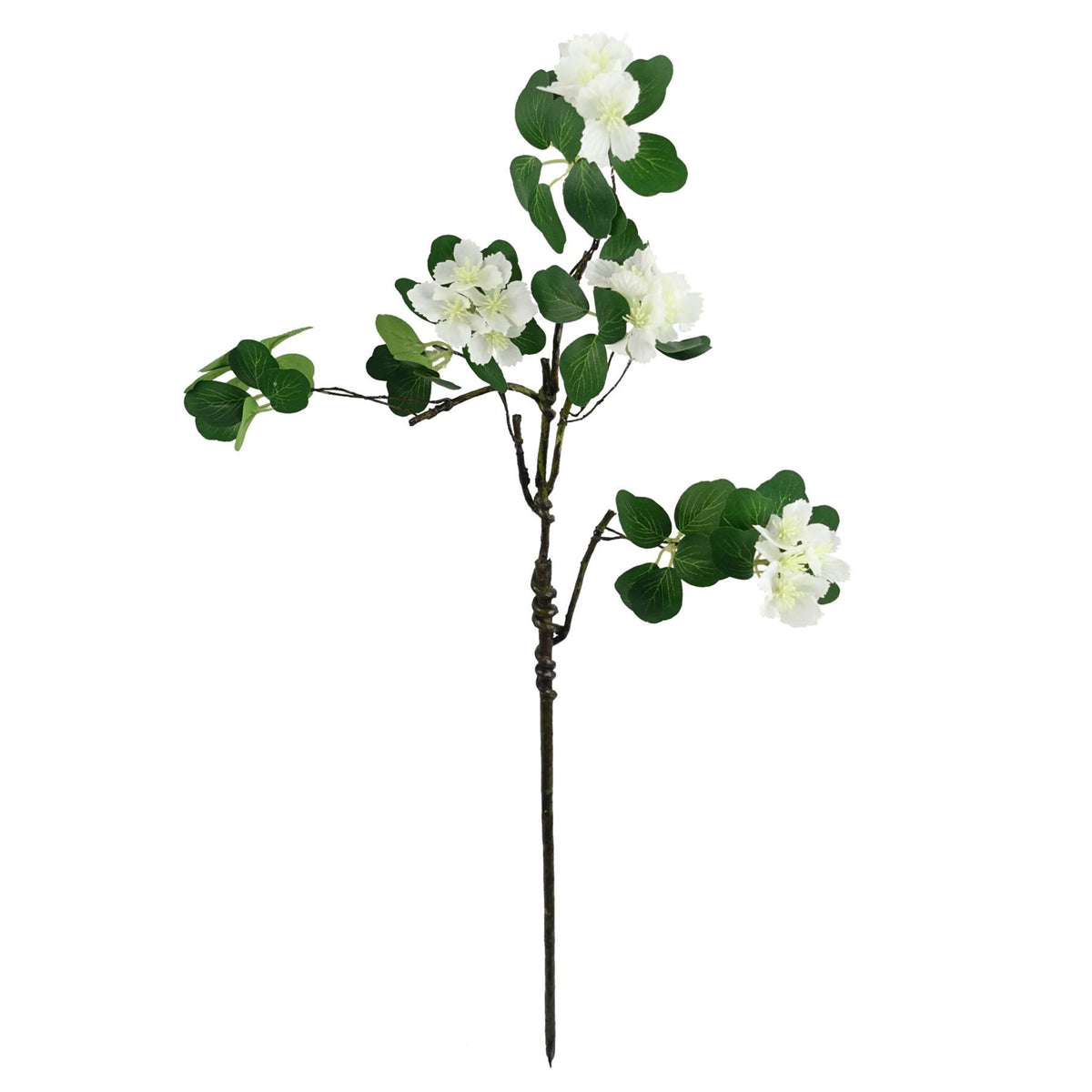 60cm Medium Artificial White Flowers & Foliage – Realistic Faux Flower Spray