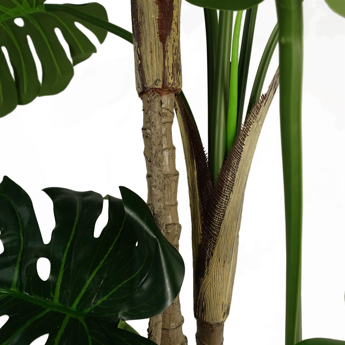 150cm Extra Large Luxury Monstera Artificial Plant with Silver Metal Planter – Lifelike Indoor Tropical Plant