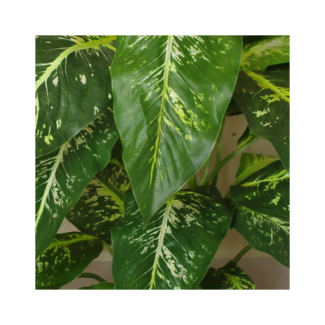 100cm Large Artificial Aglaonema Plant – Fox's Spotted Evergreen with Realistic Green Foliage and Copper Planter