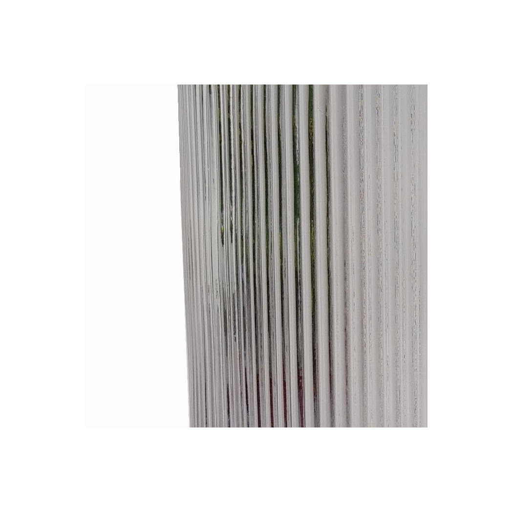 31cm Medium Clear Ridged Glass Vase – Textured Round Vase for Flowers