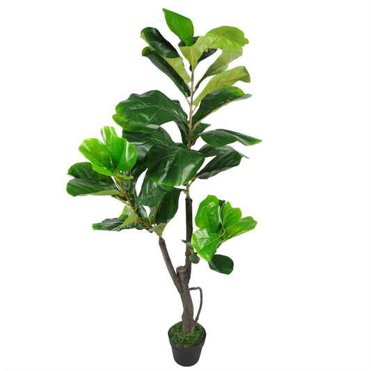 120cm Medium Artificial Fiddle Leaf Fig Tree – Ficus Lyrata Indoor Plant