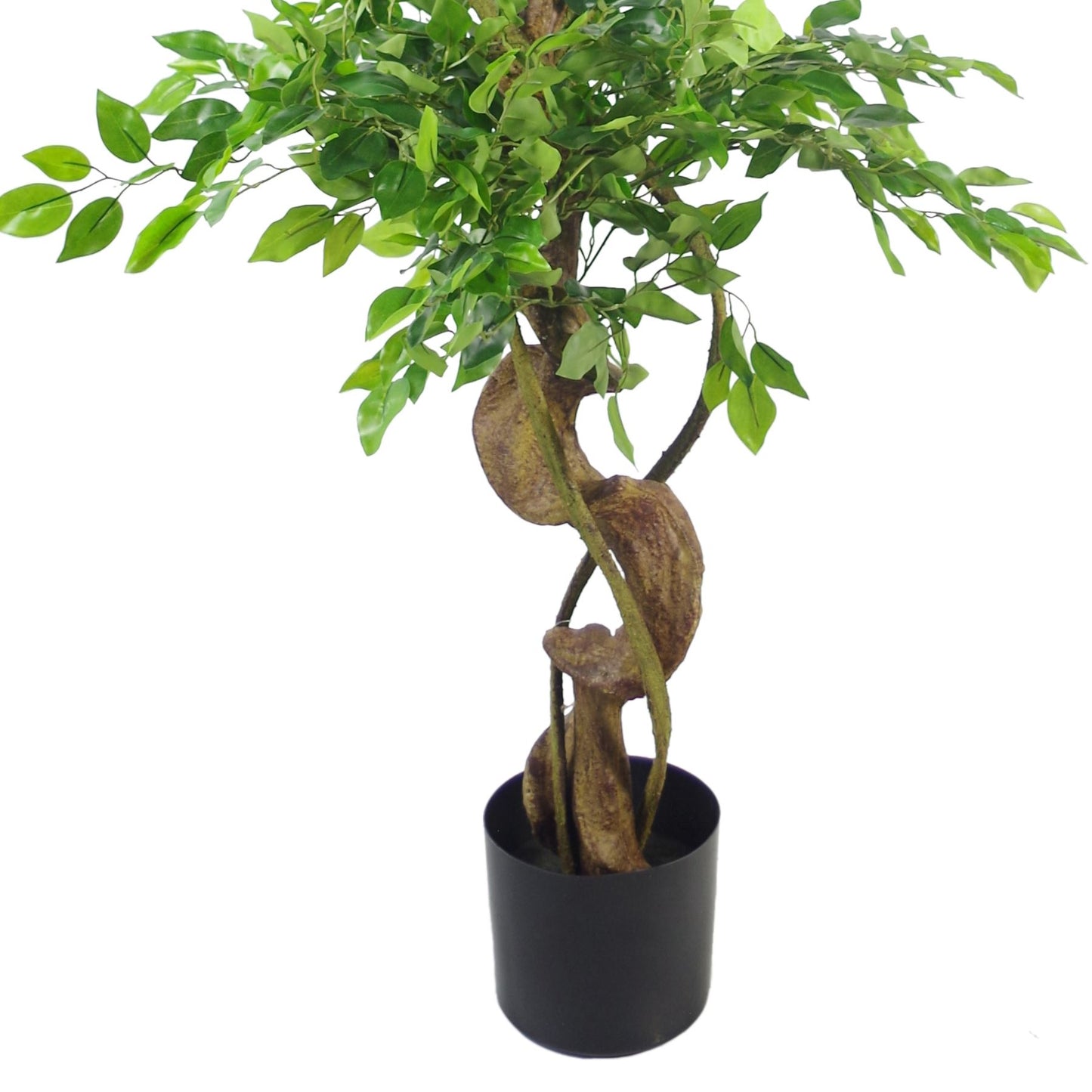 150cm Large Artificial Ficus Tree – Twisted Trunk Japanese Fruticosa Style with Copper Planter