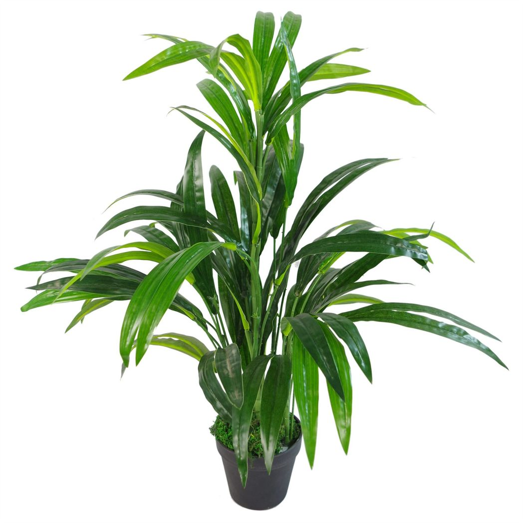 65cm Medium Large-Leaf Artificial Bamboo Plant – Realistic Faux Bamboo in Gold Planter
