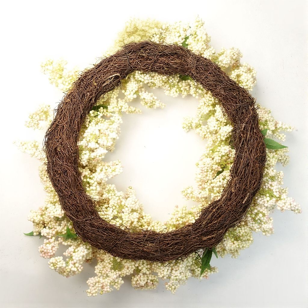 55cm Large Artificial White Berry Wreath – Elegant Faux Hanging Christmas Door Decoration