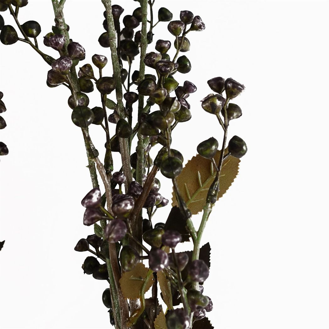 6 x 85cm Medium Artificial Dark Purple Berry Stems – Faux Berry Stem Set