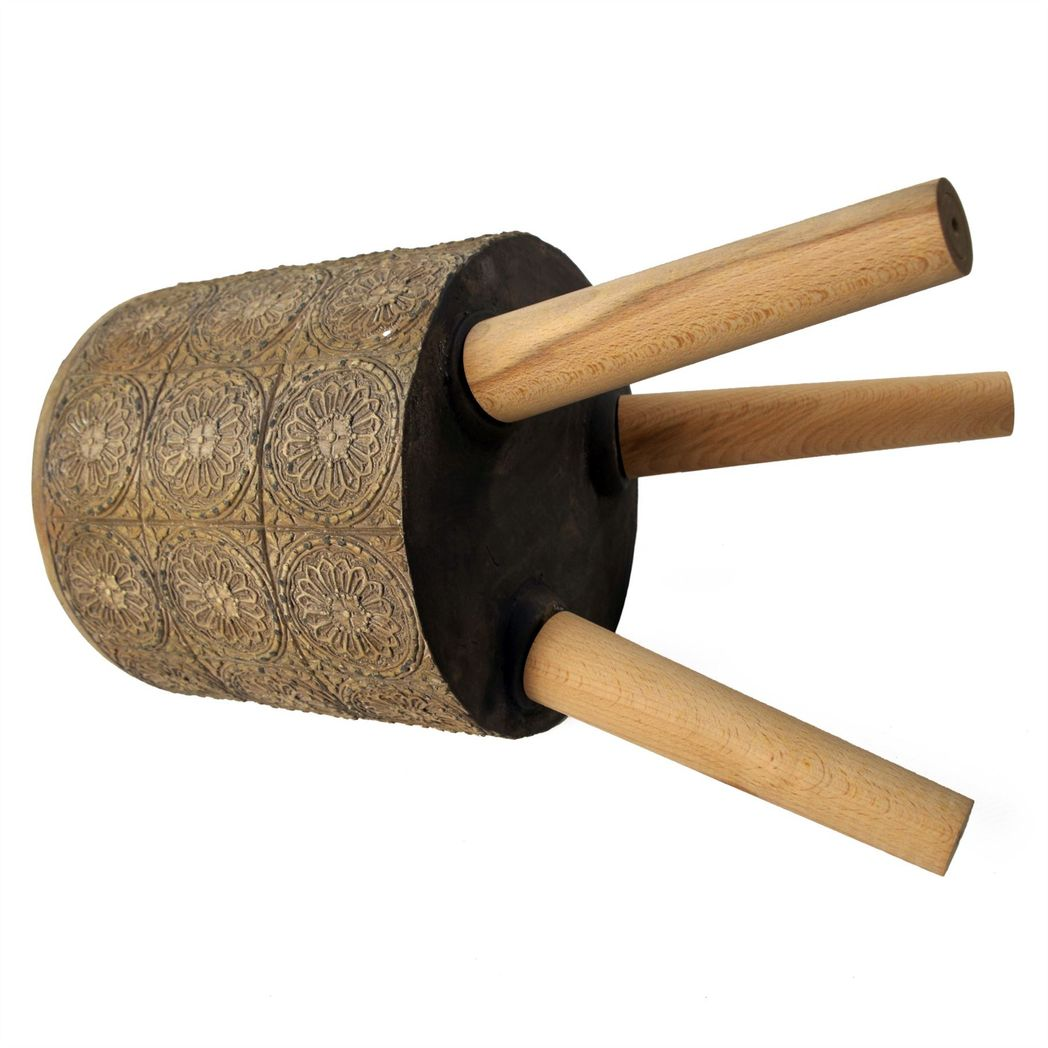 40cm x 21.5cm Large Zandi Flowers Composite Planter with Wooden Legs – Indoor Plant Stand