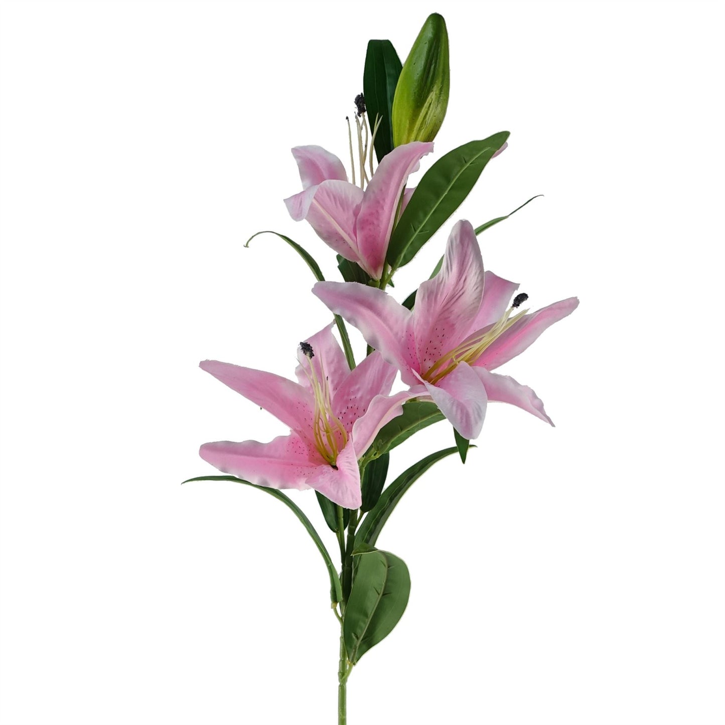 6 x 100cm Large Pink Artificial Lily Stems – Long Stem Faux Lily Flowers