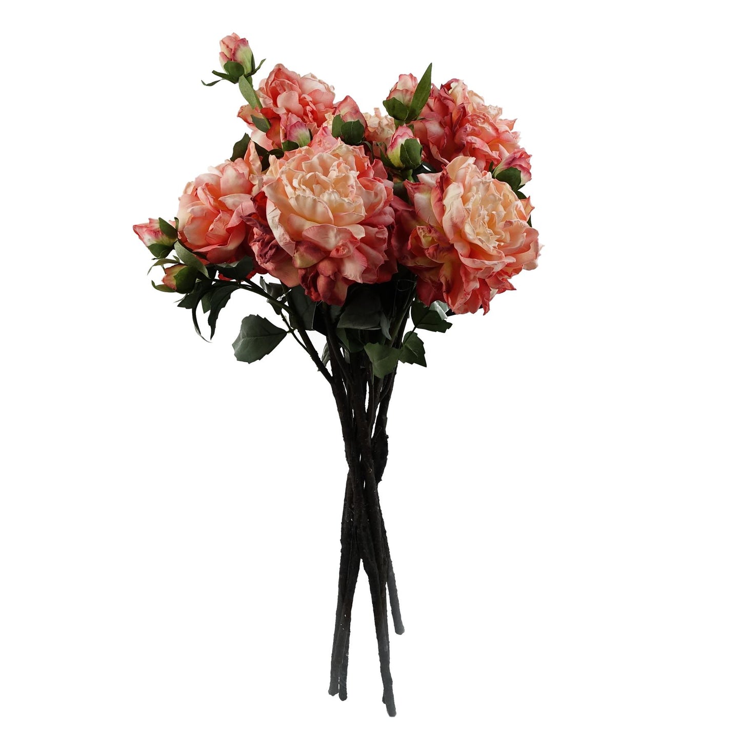 6 x 60cm Medium Premium Artificial Pink Peony Stems – Realistic Faux Peony Flower Set with 6 Blooms & 18 Buds