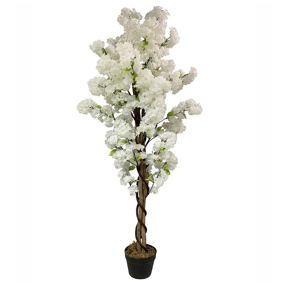 150cm Large Artificial White Blossom Tree – Elegant Faux Blossom Tree for Home & Office