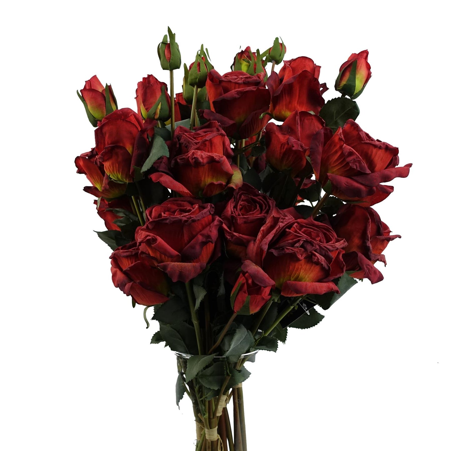 6 x 60cm Medium Premium Artificial Red Rose Sprays – Realistic Bouquet Set with 24 Flowers & 18 Buds