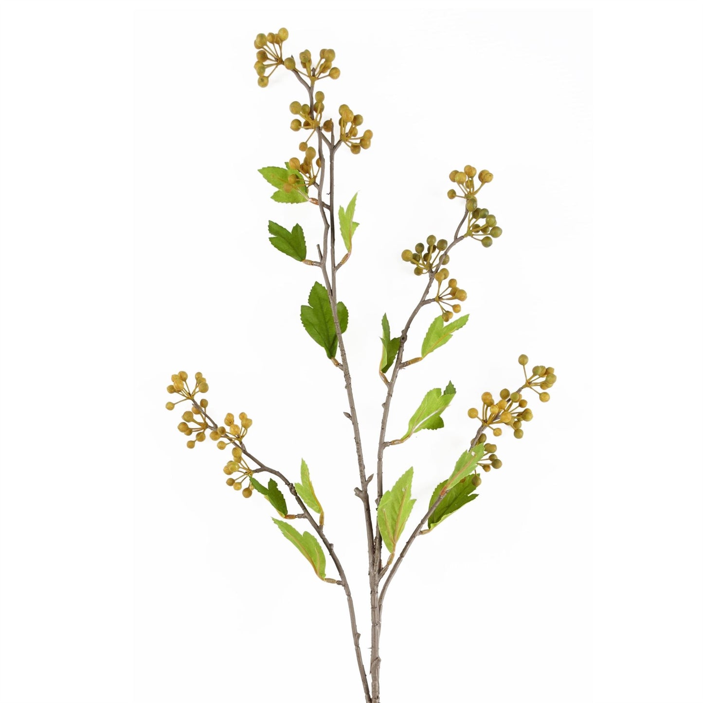 6 x 90cm Large Artificial Yellow Berry Stems – Faux Berry Stem Set
