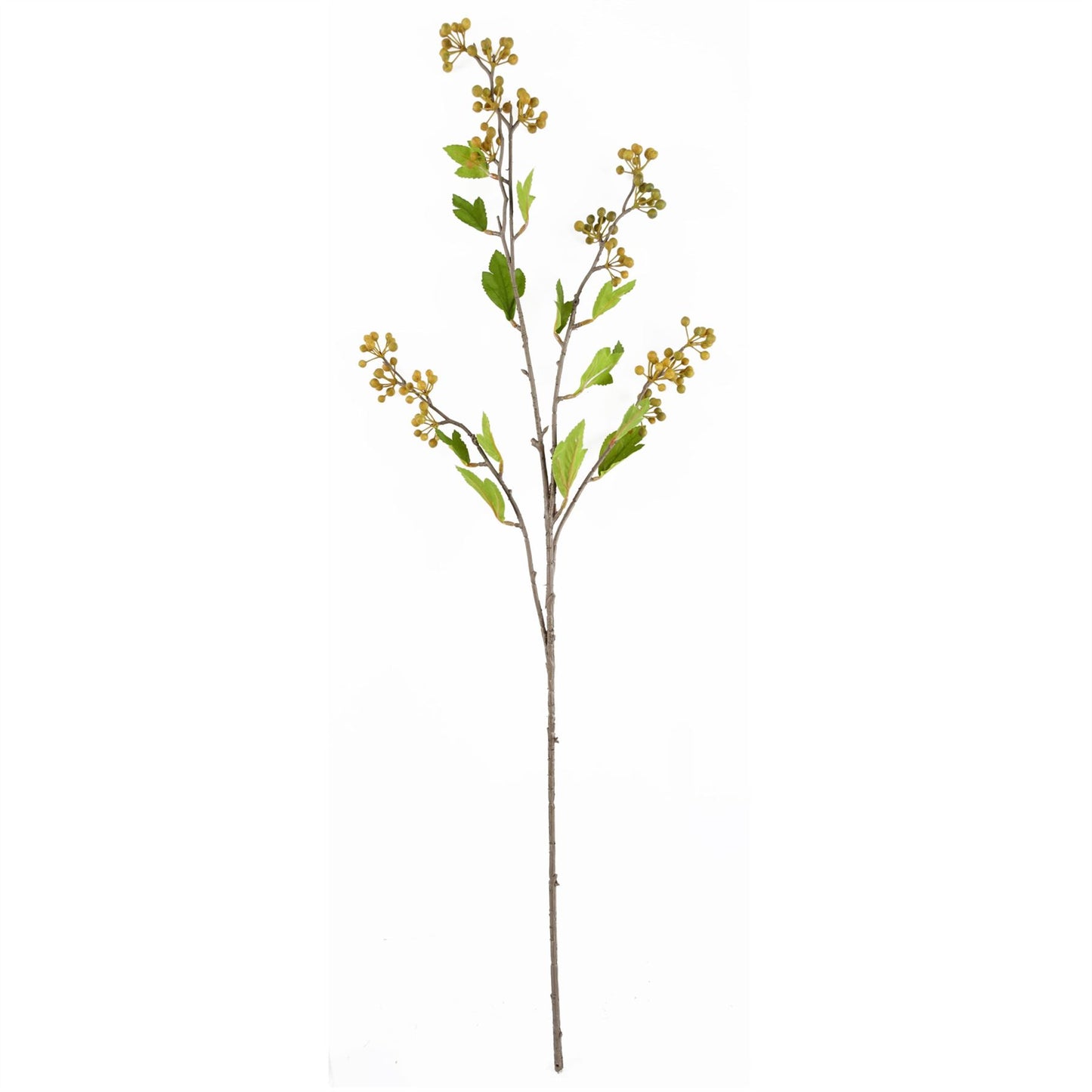 6 x 90cm Large Artificial Yellow Berry Stems – Faux Berry Stem Set