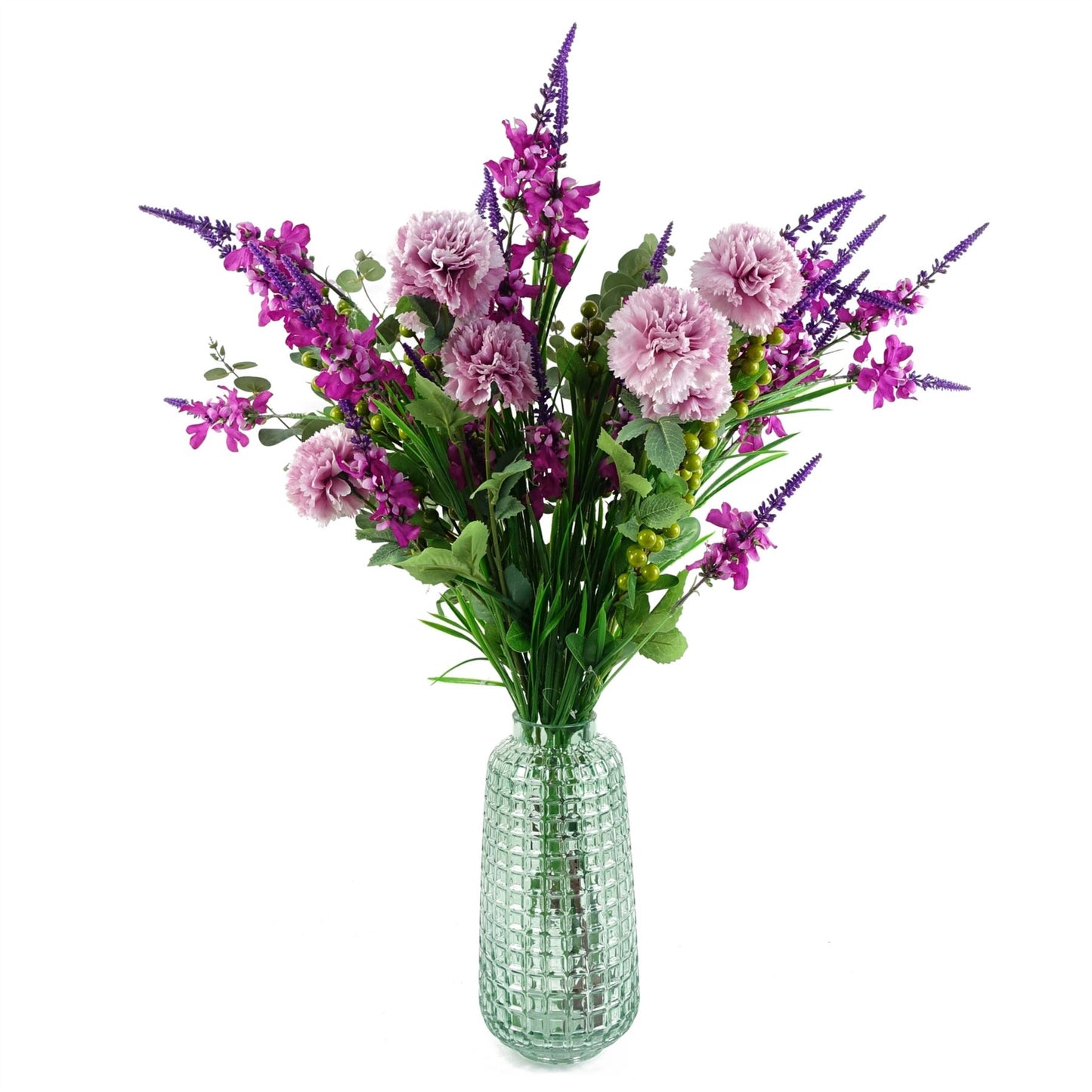 70cm Medium Artificial Green Berry Spray – Faux Berry Stem