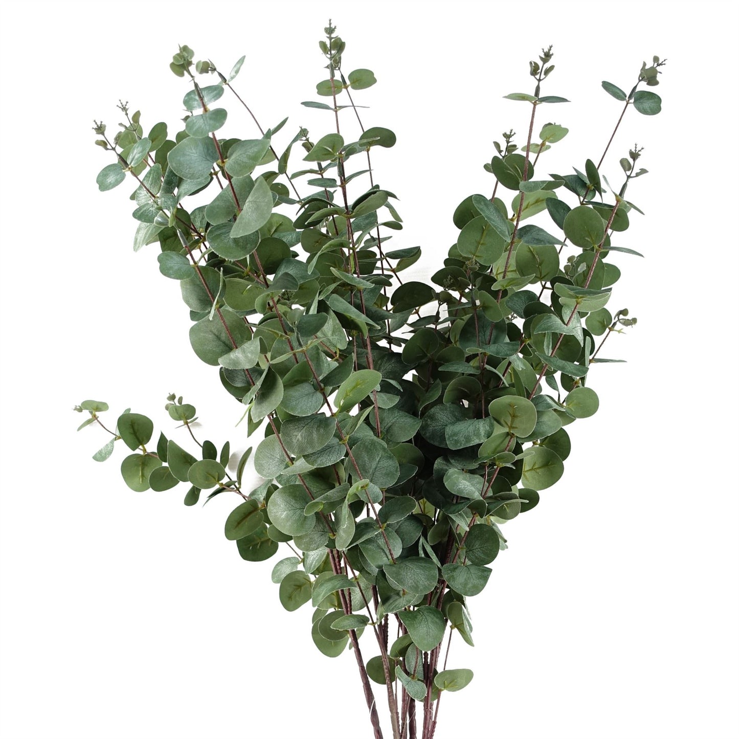 6 x 100cm Large Artificial Green Eucalyptus Stems – Faux Eucalyptus Foliage Bundle