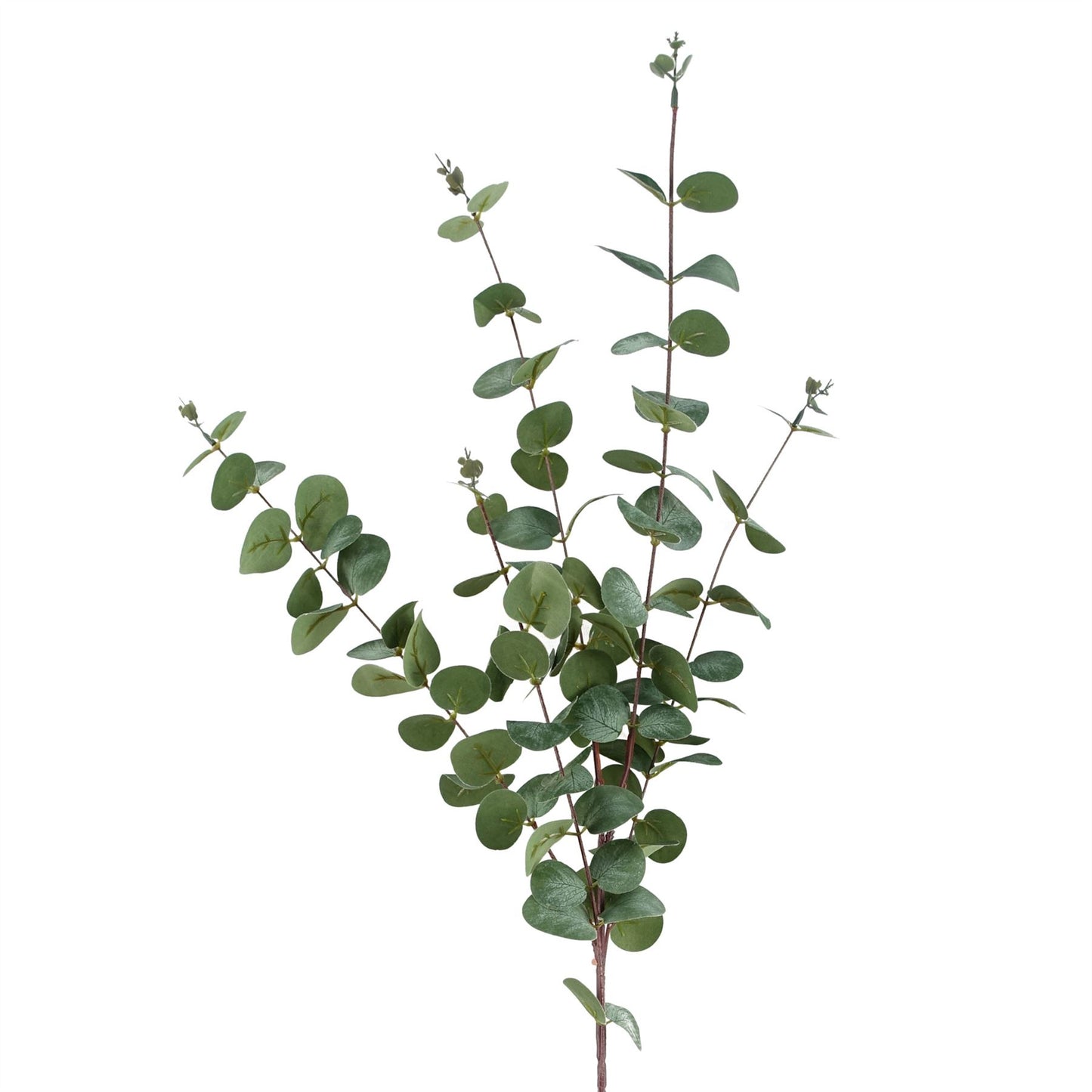 6 x 100cm Large Artificial Green Eucalyptus Stems – Faux Eucalyptus Foliage Bundle