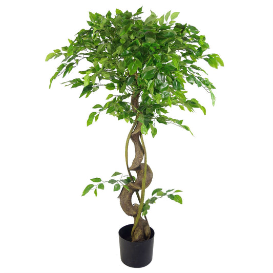 120cm Medium Artificial Ficus Tree – Japanese Fruticosa Style with Realistic Twisted Trunk