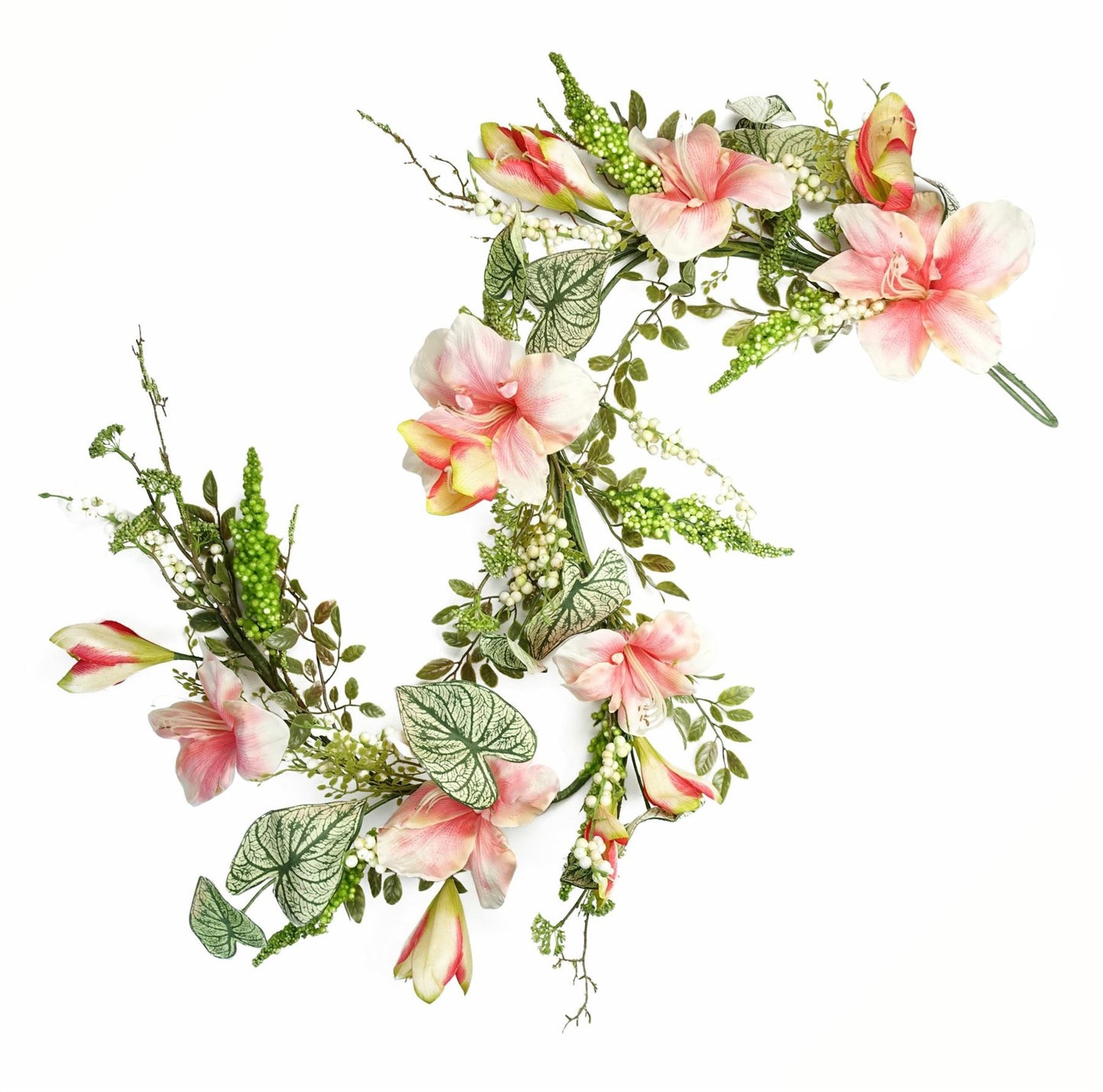 180cm Extra Large Artificial Hanging & Trailing Pink Lily Garland – Realistic Floral Design