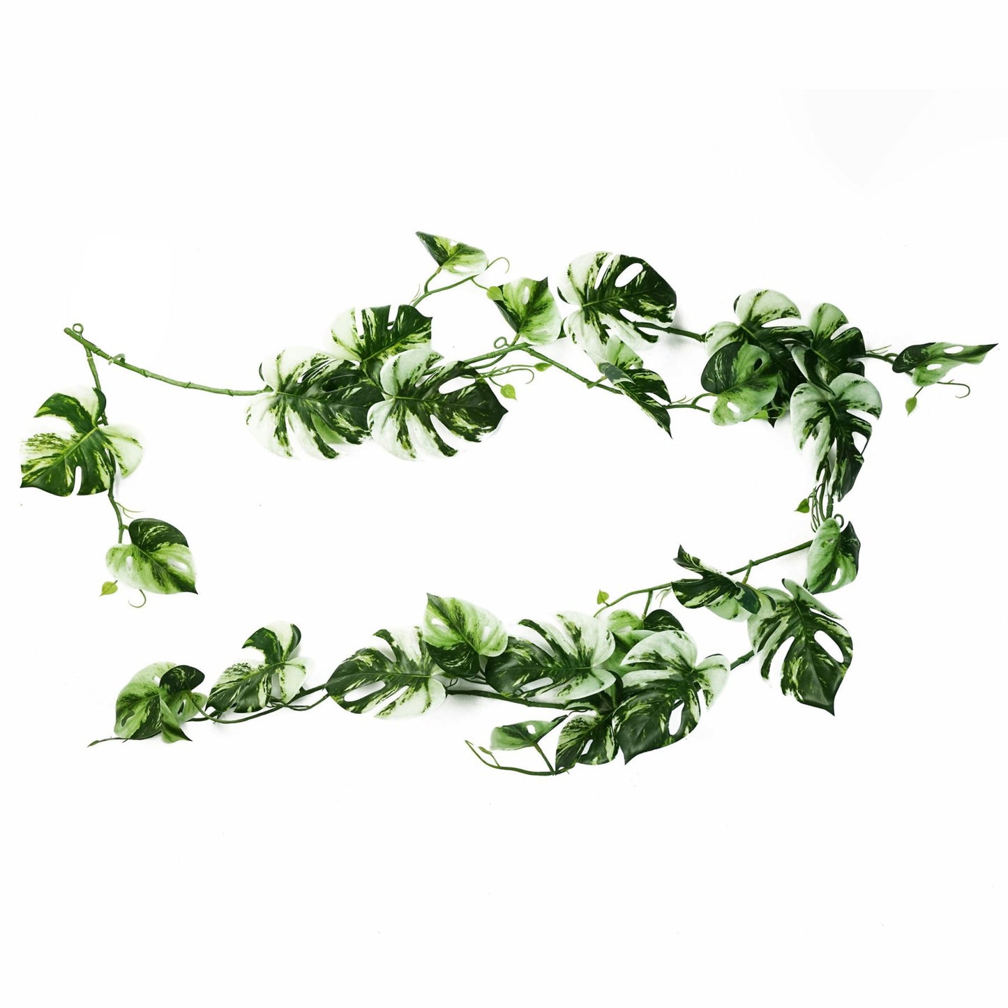 6 x 180cm Extra Large Artificial Hanging & Trailing Variegated Monstera Plant – Realistic Tropical Greenery