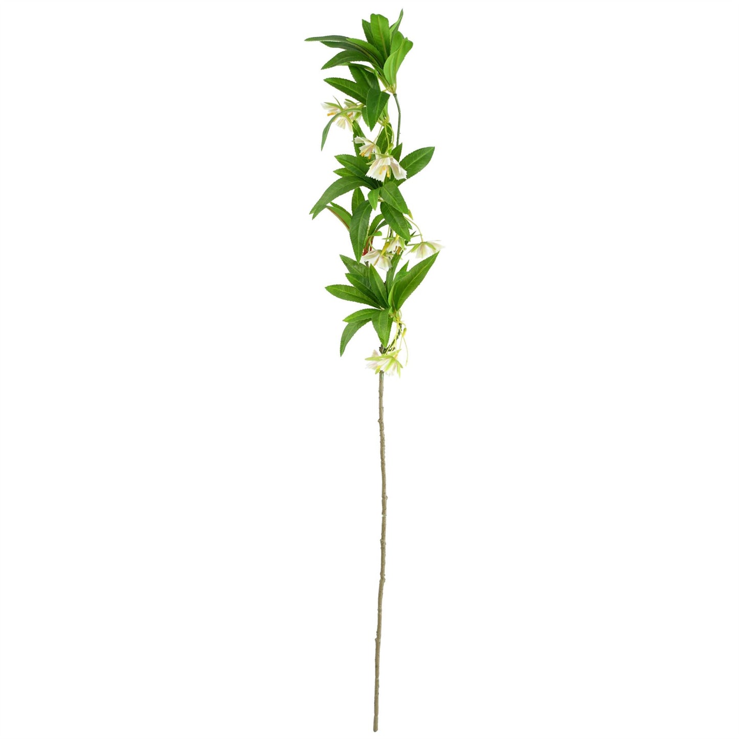 60cm Medium Artificial Cream Delphinium & Berry Flower Arrangement in Gold Rim Smoke Grey Glass Vase