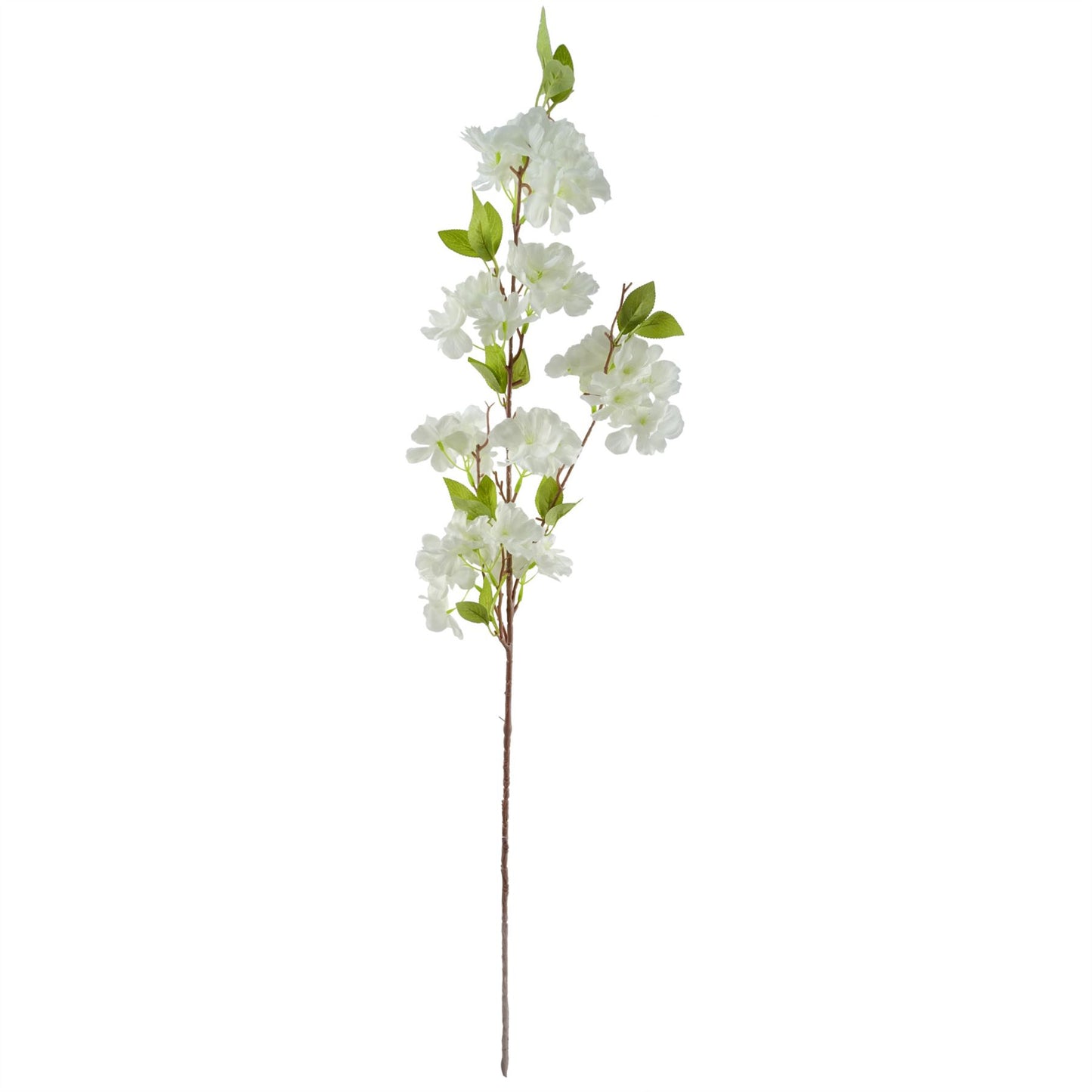 100cm Large Artificial Poppy & White Blossom Flower Arrangement in Smoke Grey Tall Glass Vase