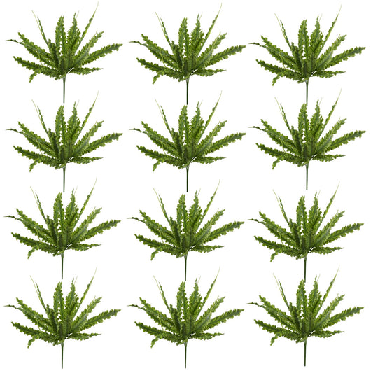 12 x 40cm Small Artificial Crocodile Fern - Bare Stem Plant Sets