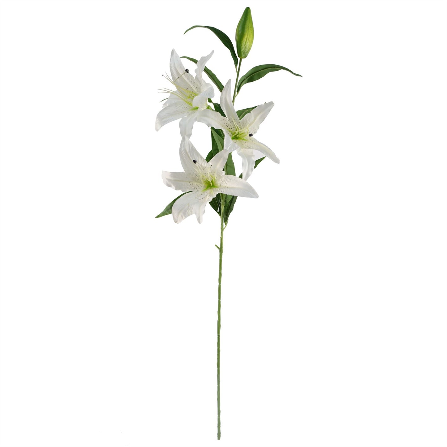 6 x 100cm Large White Artificial Lily Stems – Long Stem Faux Lily Flowers