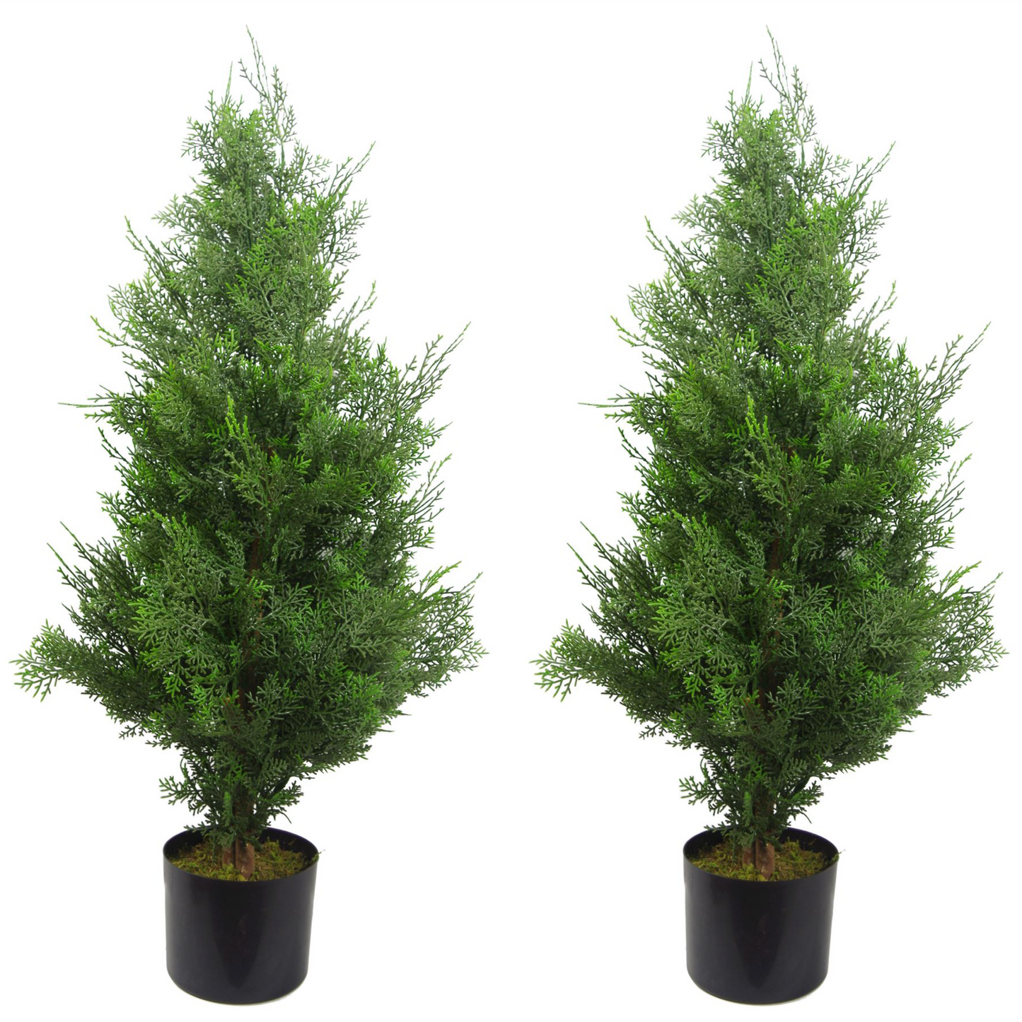 Pair of 90cm Small Artificial Cypress Topiary Trees – Realistic Indoor & Outdoor Decorative Plants