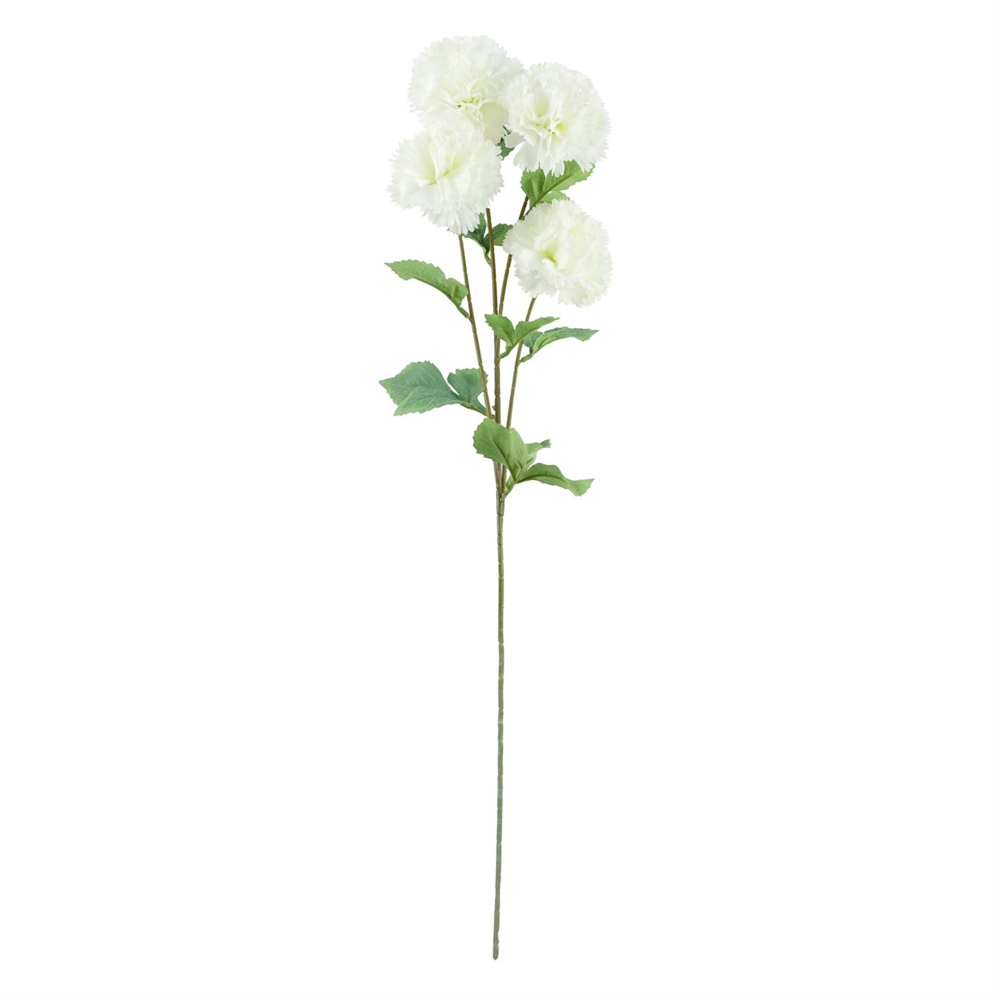 80cm Medium Artificial White Carnation & Larkspur Flower Arrangement in Brown Glass Vase