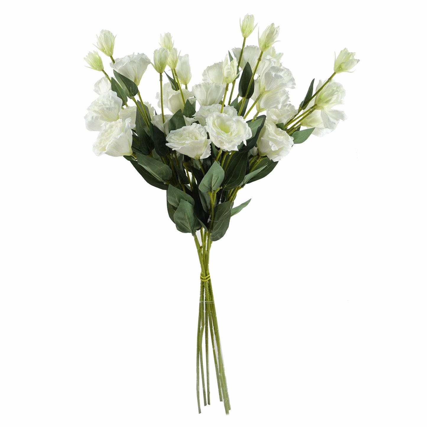 6 x 80cm Medium White Artificial Wild Rose Stems – Realistic Faux Roses with 36 Flowers