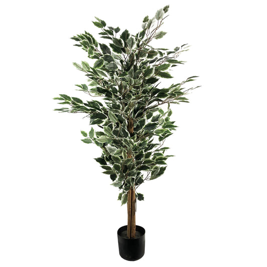 130cm Large Artificial Variegated Bushy Ficus Tree – Realistic Faux Indoor Tree