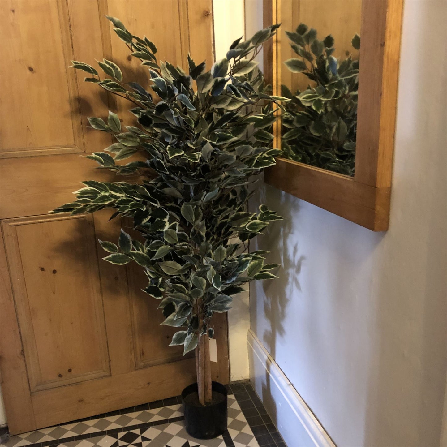130cm Large Artificial Variegated Bushy Ficus Tree – Realistic Faux Indoor Tree