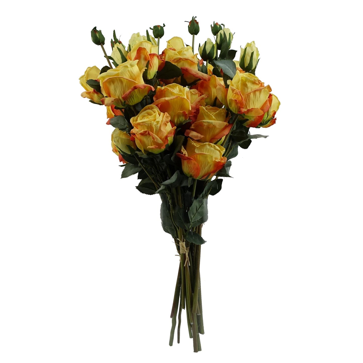 60cm Medium Premium Yellow Artificial Rose Sprays – Realistic Faux Roses with 24 Flowers & 18 Buds