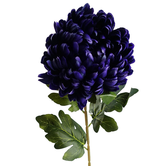 75cm Medium Artificial Purple Chrysanthemum Stem – Realistic Reflex Flower