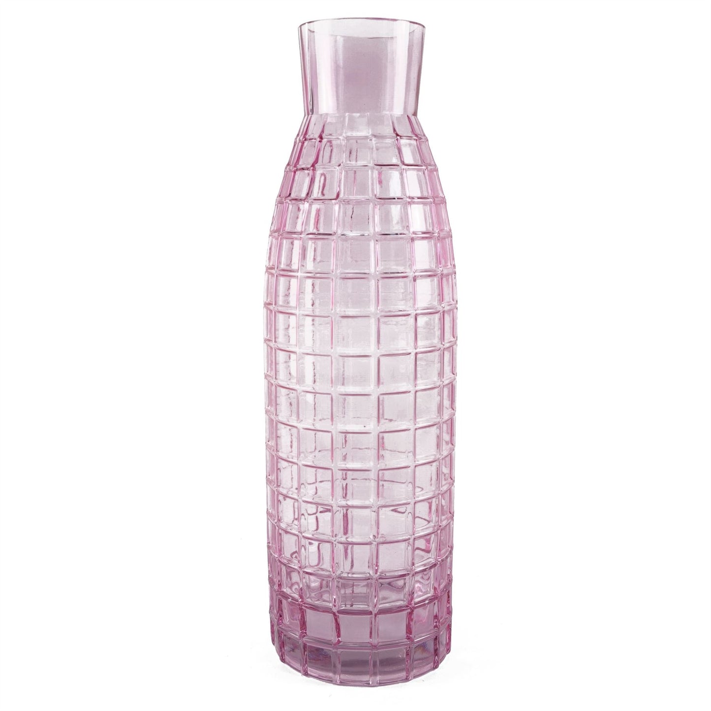 100cm Large Artificial Pink Blossom & Berry Flower Arrangement in Pink Square Glass Vase