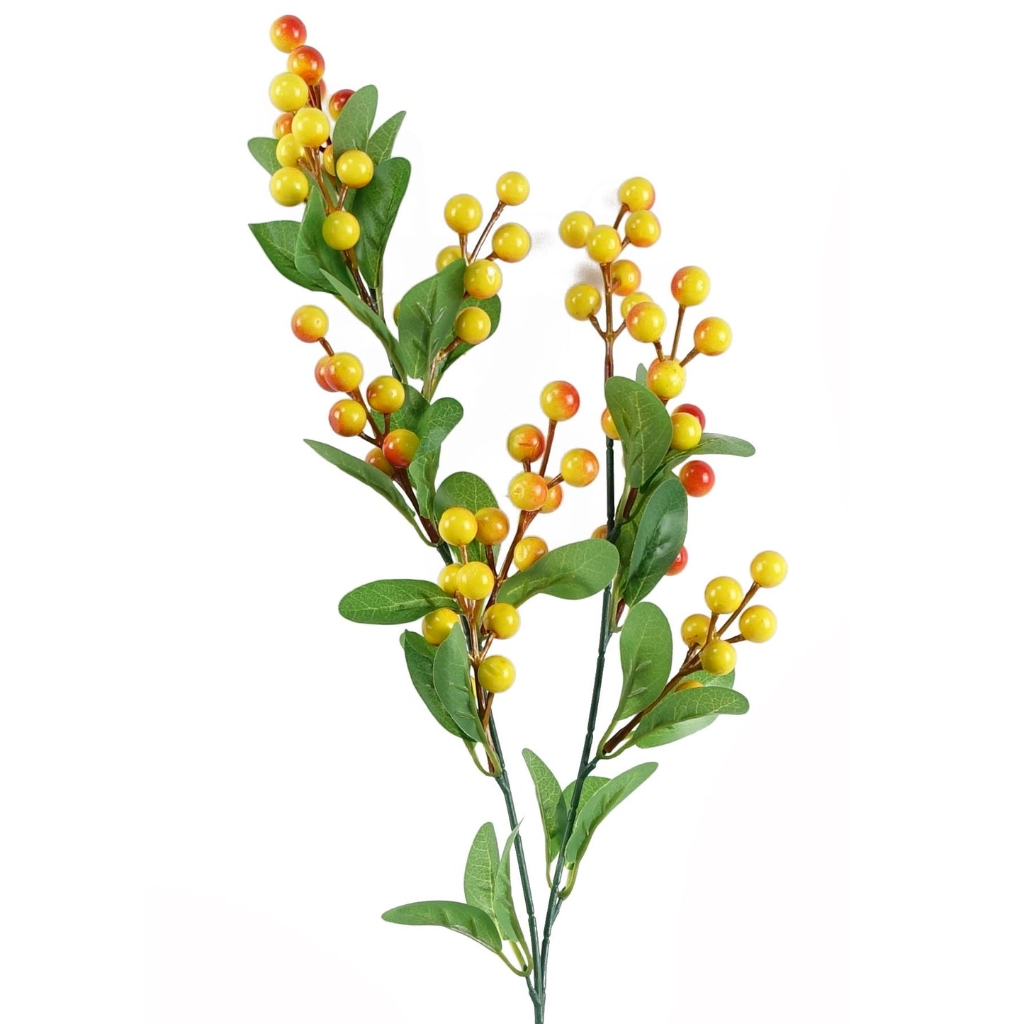 6 x 70cm Artificial Orange Berry Sprays – Faux Berry Stem Set