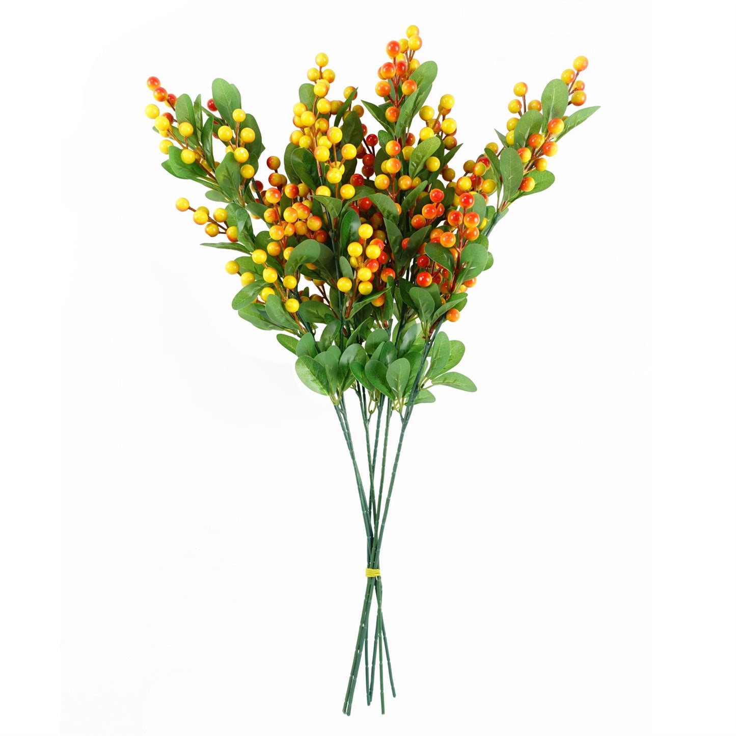 6 x 70cm Artificial Orange Berry Sprays – Faux Berry Stem Set