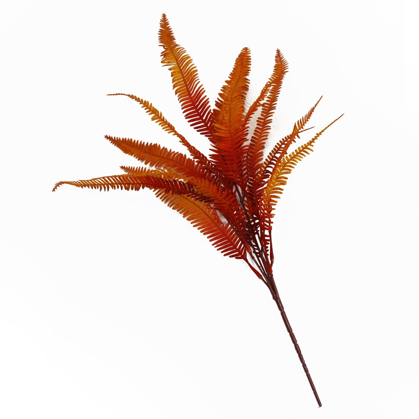 6 x 55cm Small Artificial Autumn Fern Bush Plants – Orange Faux Fern Set