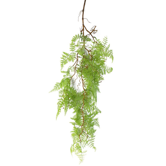 100cm Large Artificial Hanging & Trailing Maidenhair Fern – Realistic Light Green Faux Plant