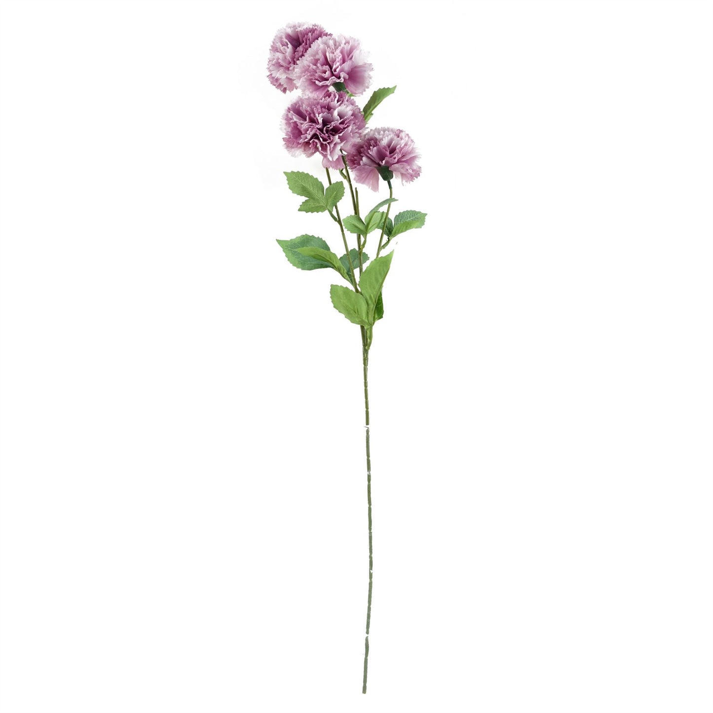 70cm Medium Artificial Pink Carnation Flower Arrangement in Brown Geometric Glass Vase