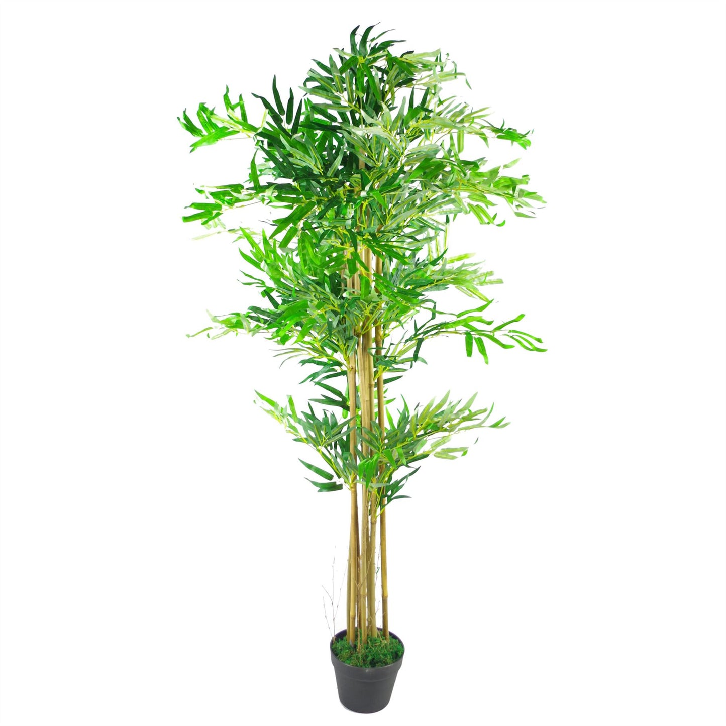 150cm Large Natural Look Artificial Bamboo Tree with Silver Planter – Realistic Indoor Bamboo Plant