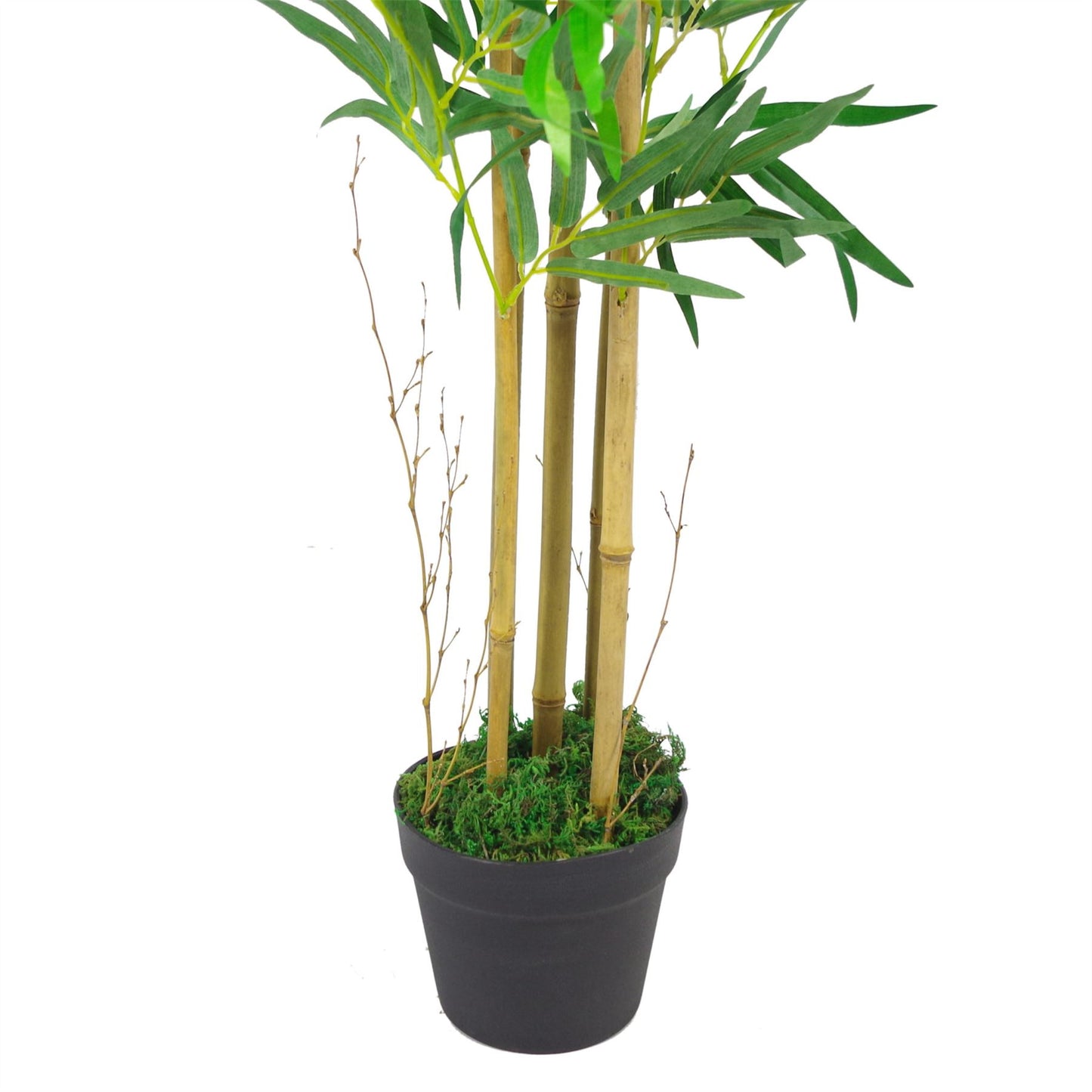 150cm Large Natural Look Artificial Bamboo Tree with Silver Planter – Realistic Indoor Bamboo Plant