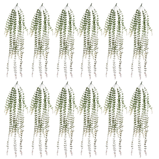 12 x 120cm Large Artificial Hanging String of Pearls – Extra Long Trailing Vine Set