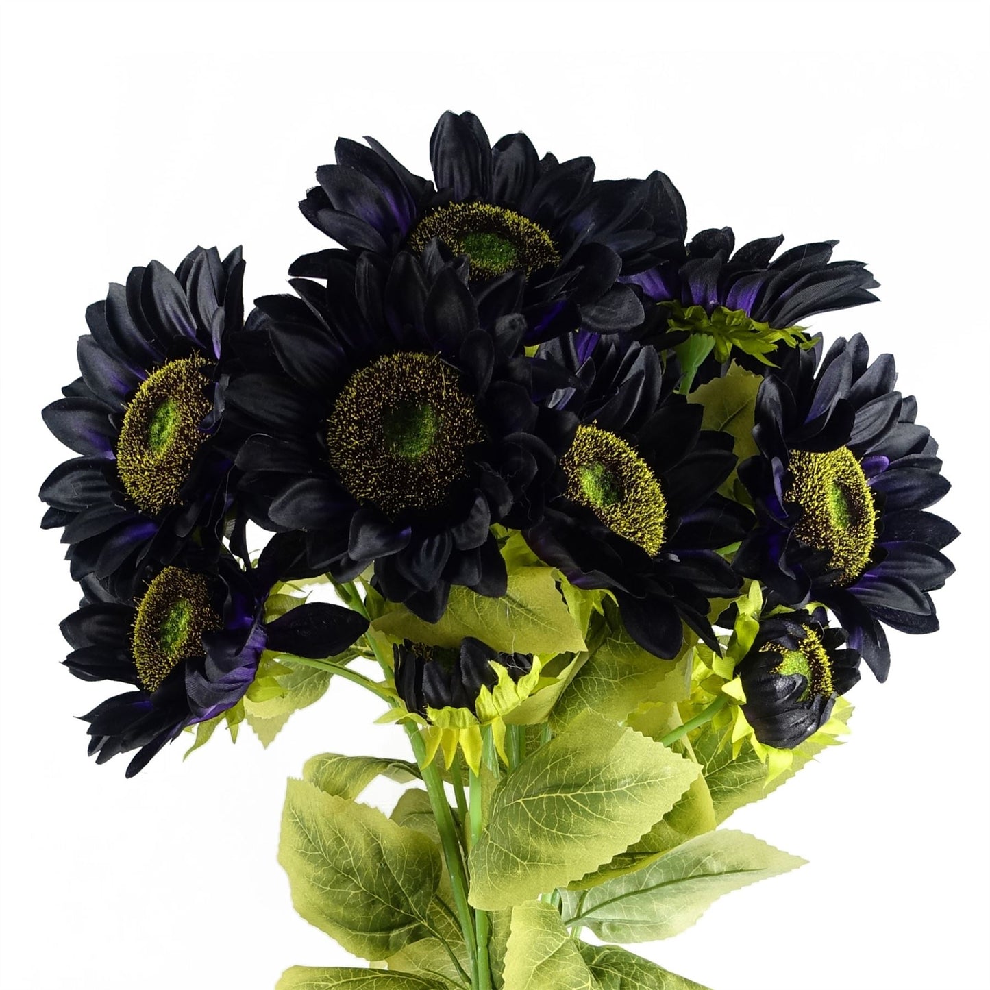 6 x 88cm Medium Purple Artificial Sunflower Stems – Realistic Faux Sunflowers with 18 Heads