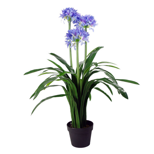 90cm Large Artificial Blue Agapanthus Plant – Realistic Faux Flowers