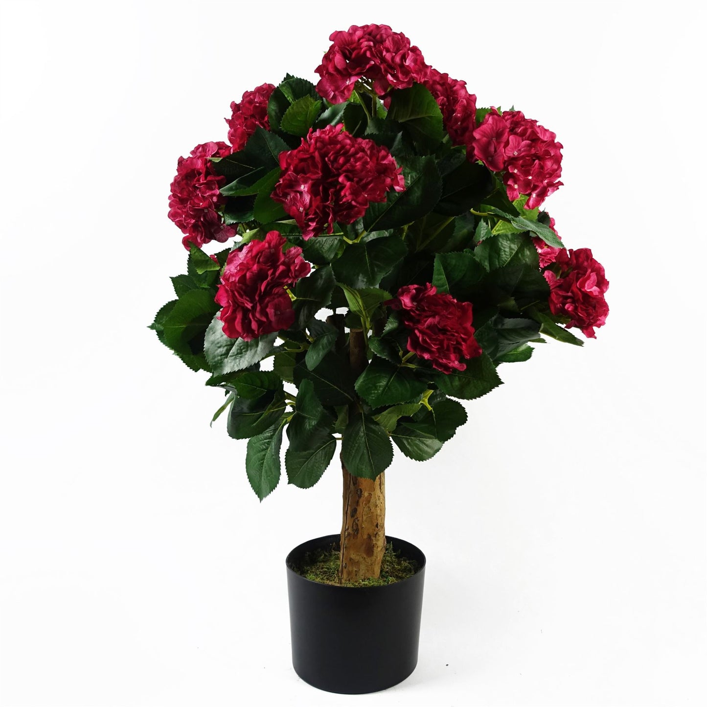 75cm Medium Premium Artificial Pink Hydrangea Bush – Lifelike Faux Hydrangea Plant