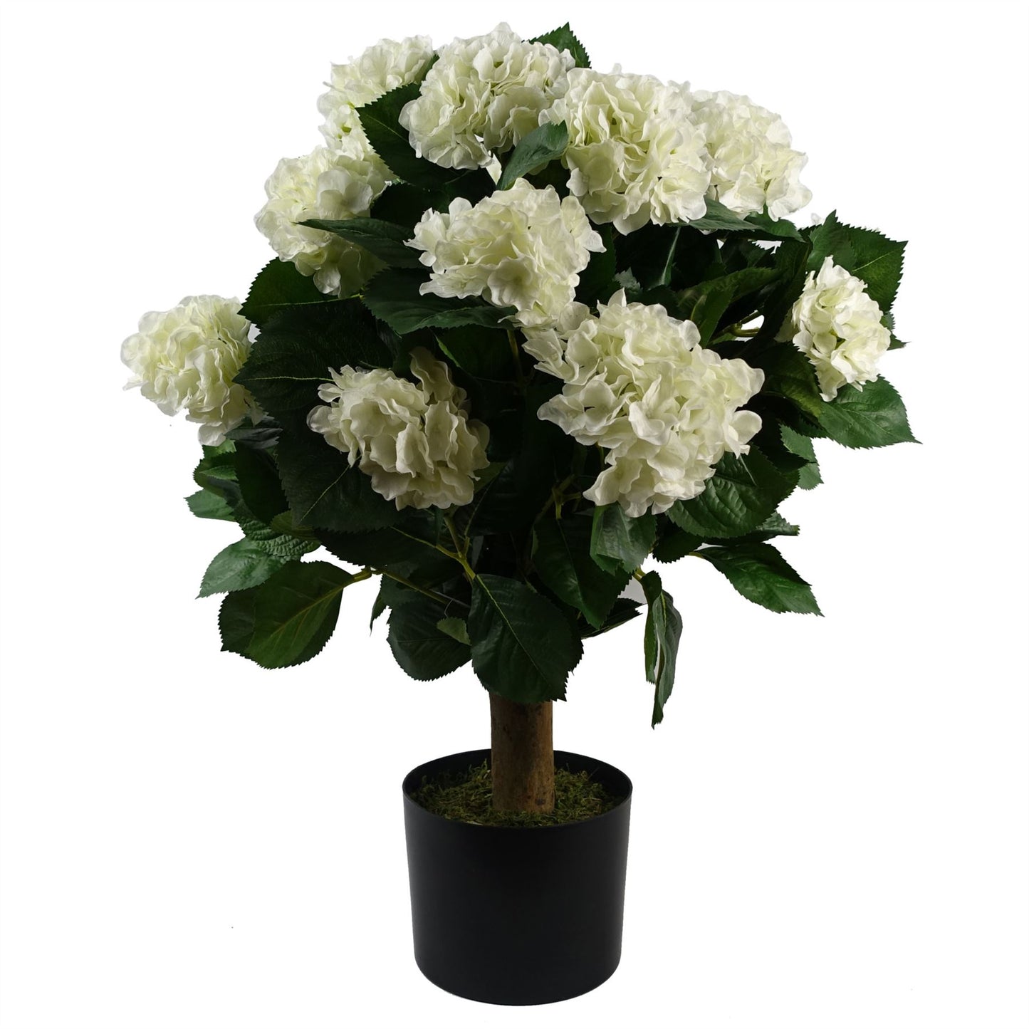 70cm Medium Premium Artificial White Hydrangea Bush – Lifelike Faux Hydrangea Plant