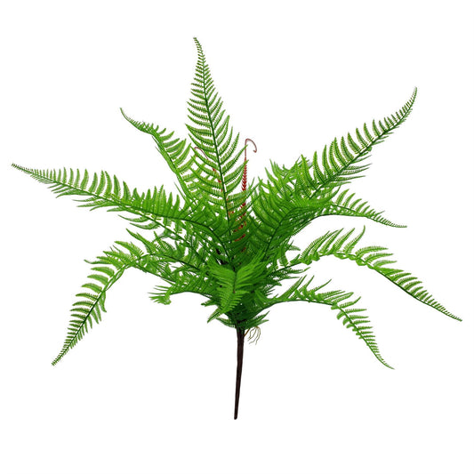 60cm Medium Artificial Bushy Dixie Wood Fern Plant – Dark Green Faux Fern Stem