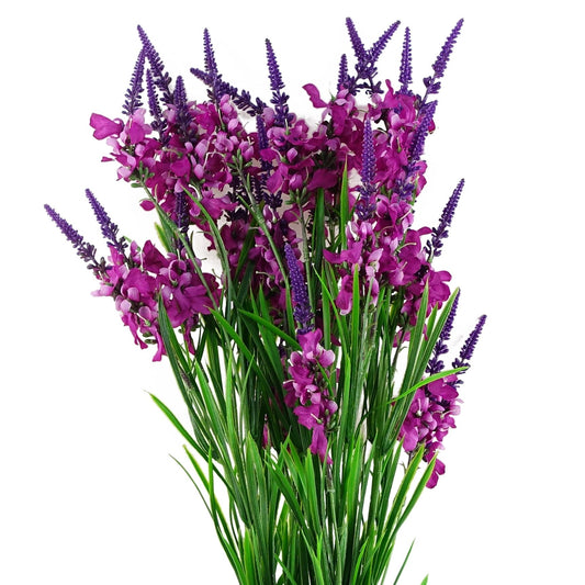6 x 80cm Medium Dark Pink Artificial Larkspur Stems – Silk Flower Set