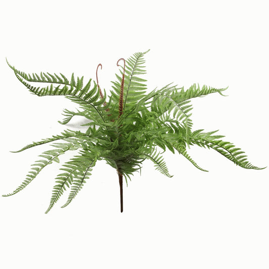 60cm Medium Artificial Bushy Dixie Wood Fern Plant – Light Green Faux Fern Stem