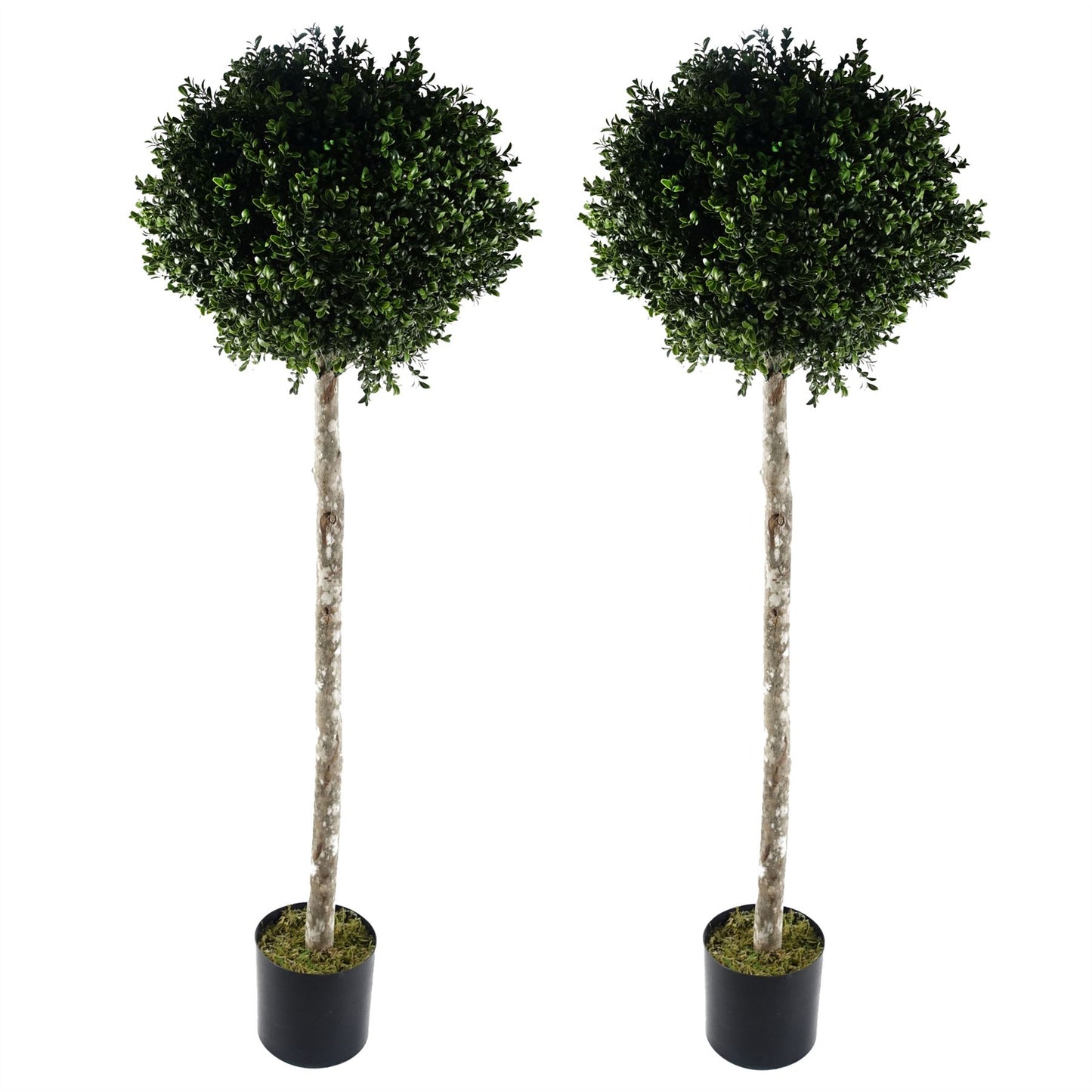 Pair of 140cm Large Buxus Ball Artificial Topiary Trees – UV Resistant for Outdoor Display
